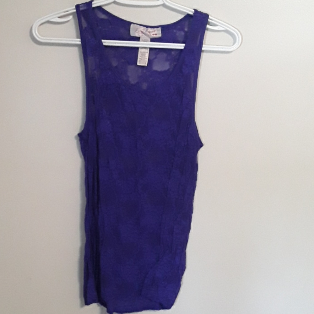 Purple lace tank top